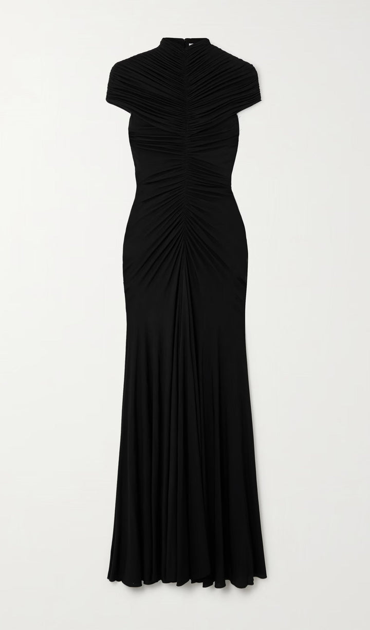 Orlene | Robe Maxi Jersey Froncée