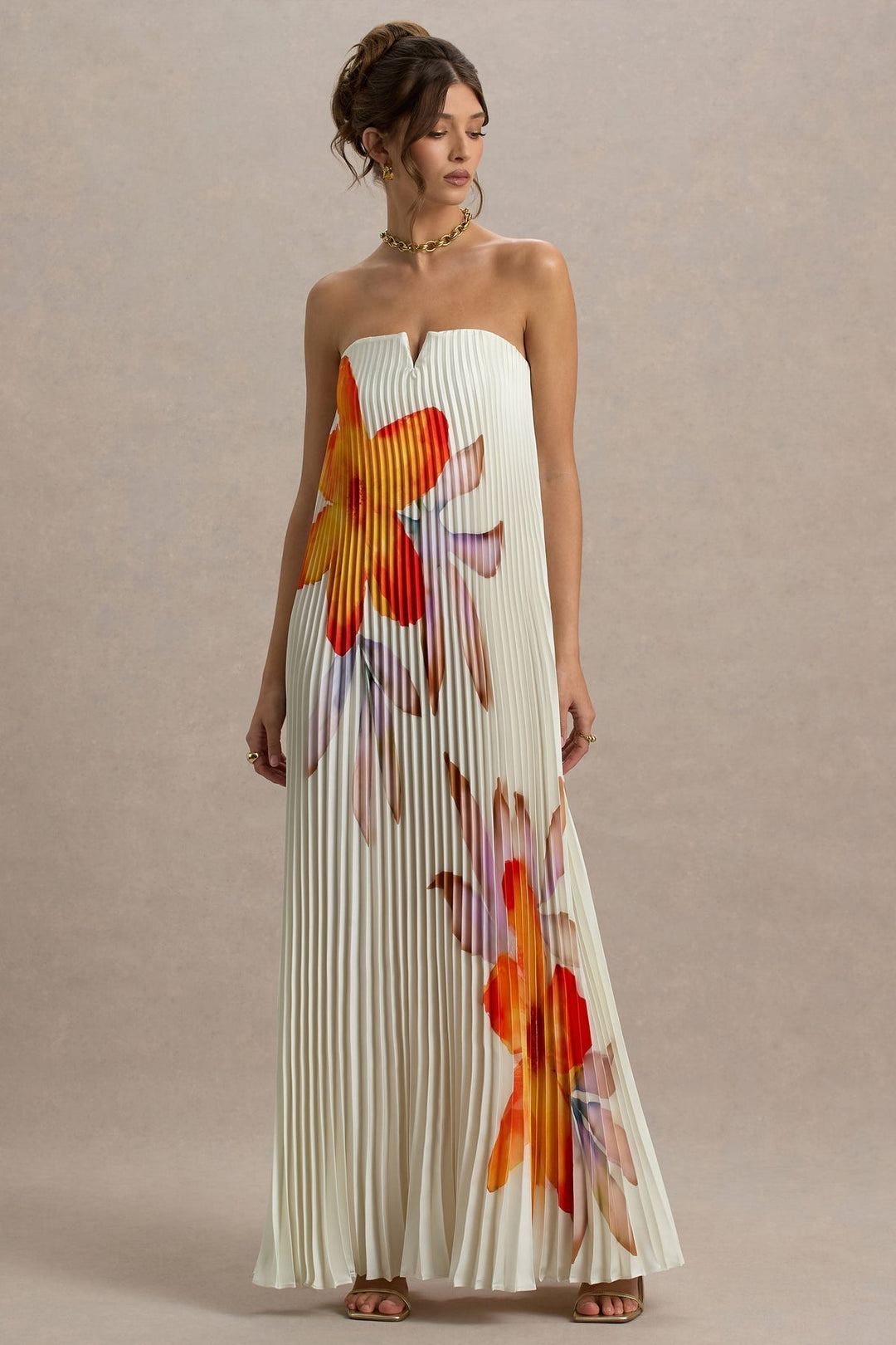 Laurette | Robe Longue Satinée Floral