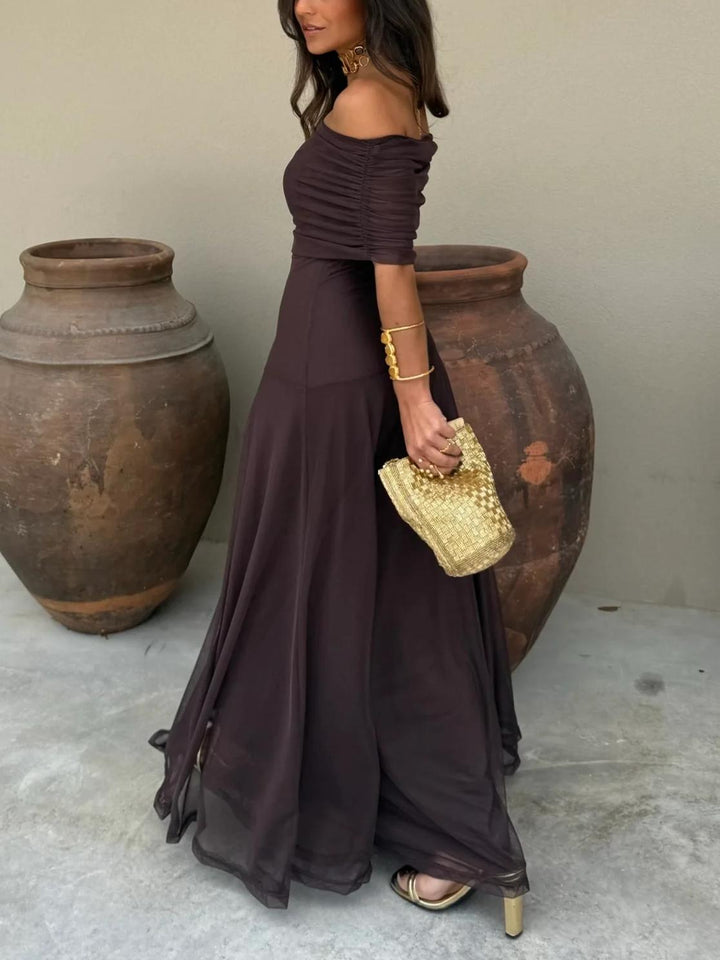 Luna | Robe Longue Elégante à Epaules Dénudées