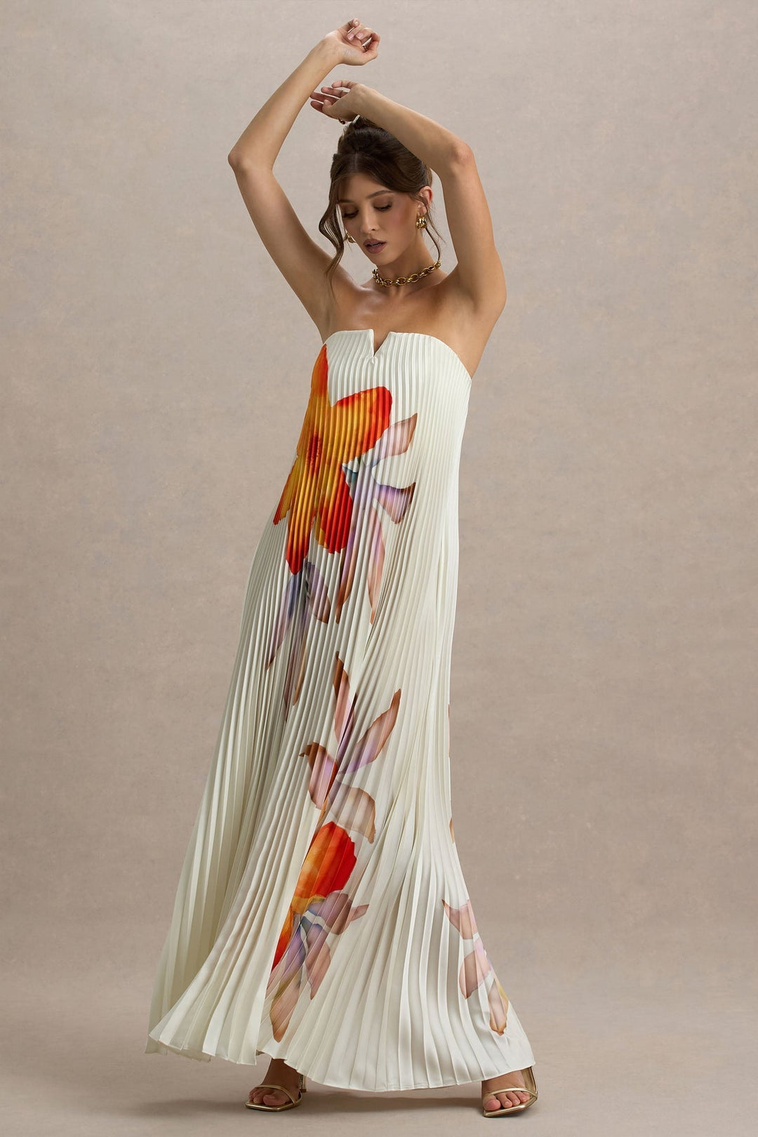 Laurette | Robe Longue Satinée Floral