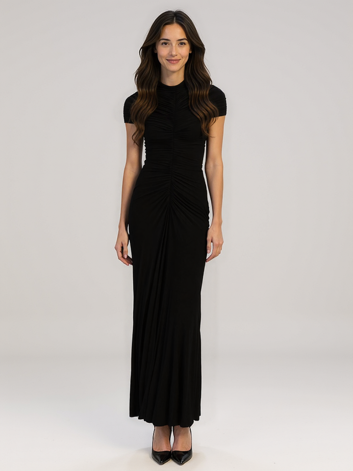 Orlene | Robe Maxi Jersey Froncée