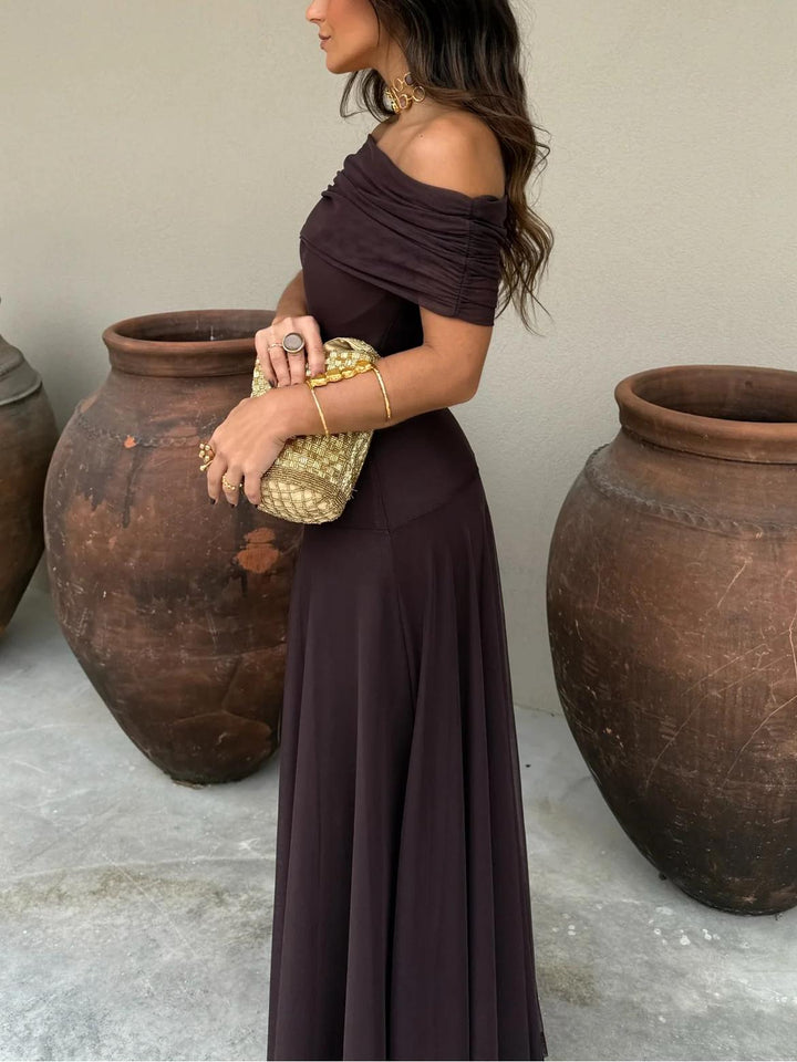 Luna | Robe Longue Elégante à Epaules Dénudées
