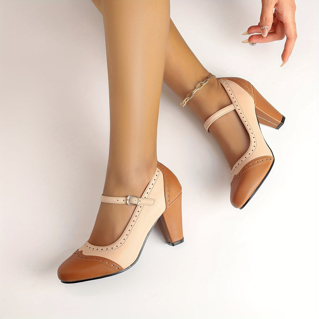 Amy™ | Escarpins bicolores élégants à talon confortable