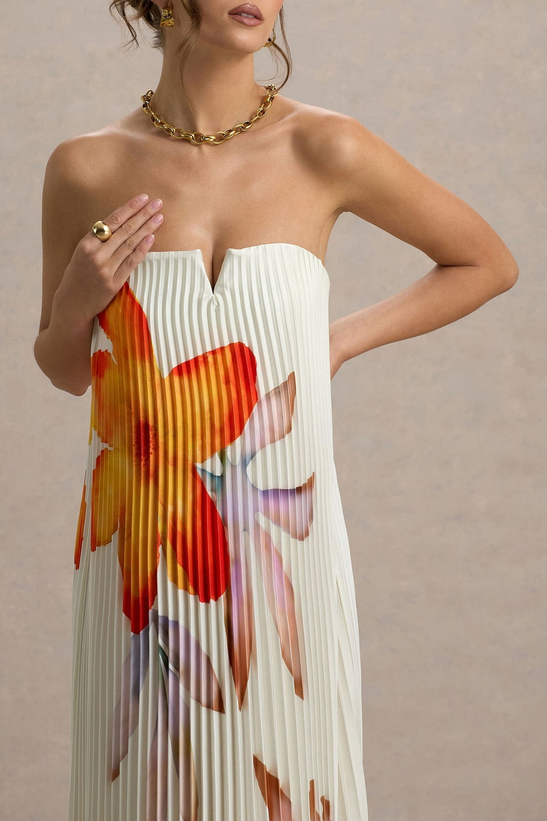 Laurette | Robe Longue Satinée Floral