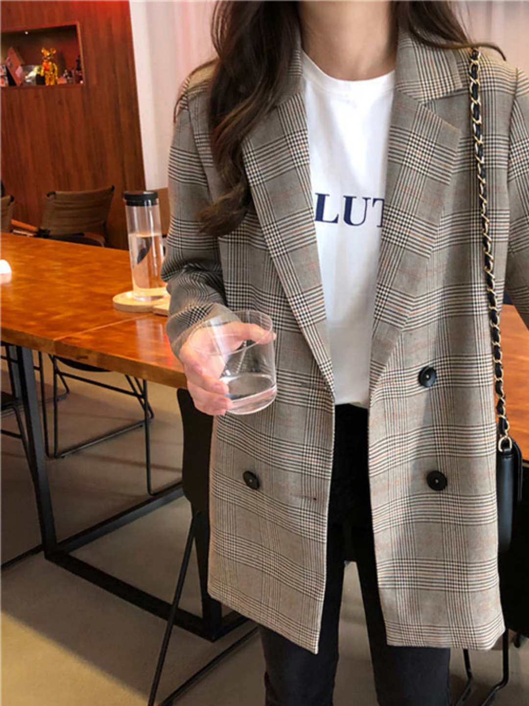 Maison | Blazer à carreaux Élégance Chic