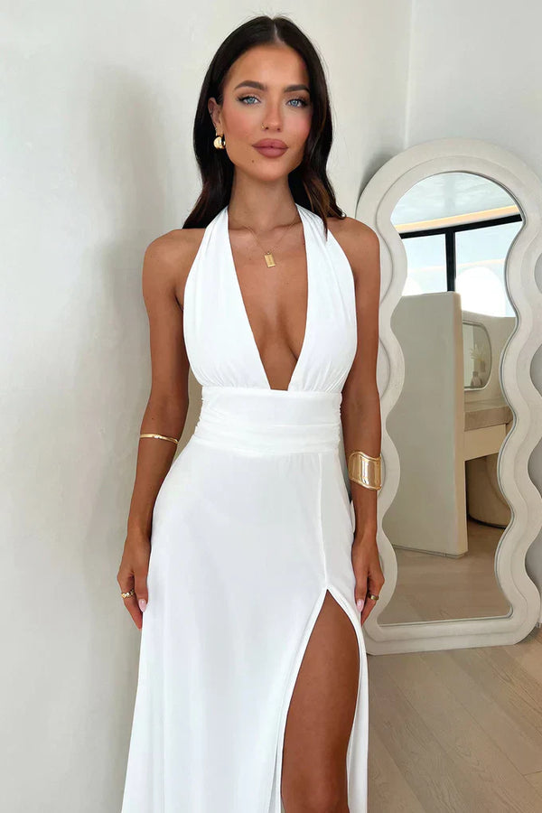 Amélie | Robe Halter Décolleté Dos-Nu