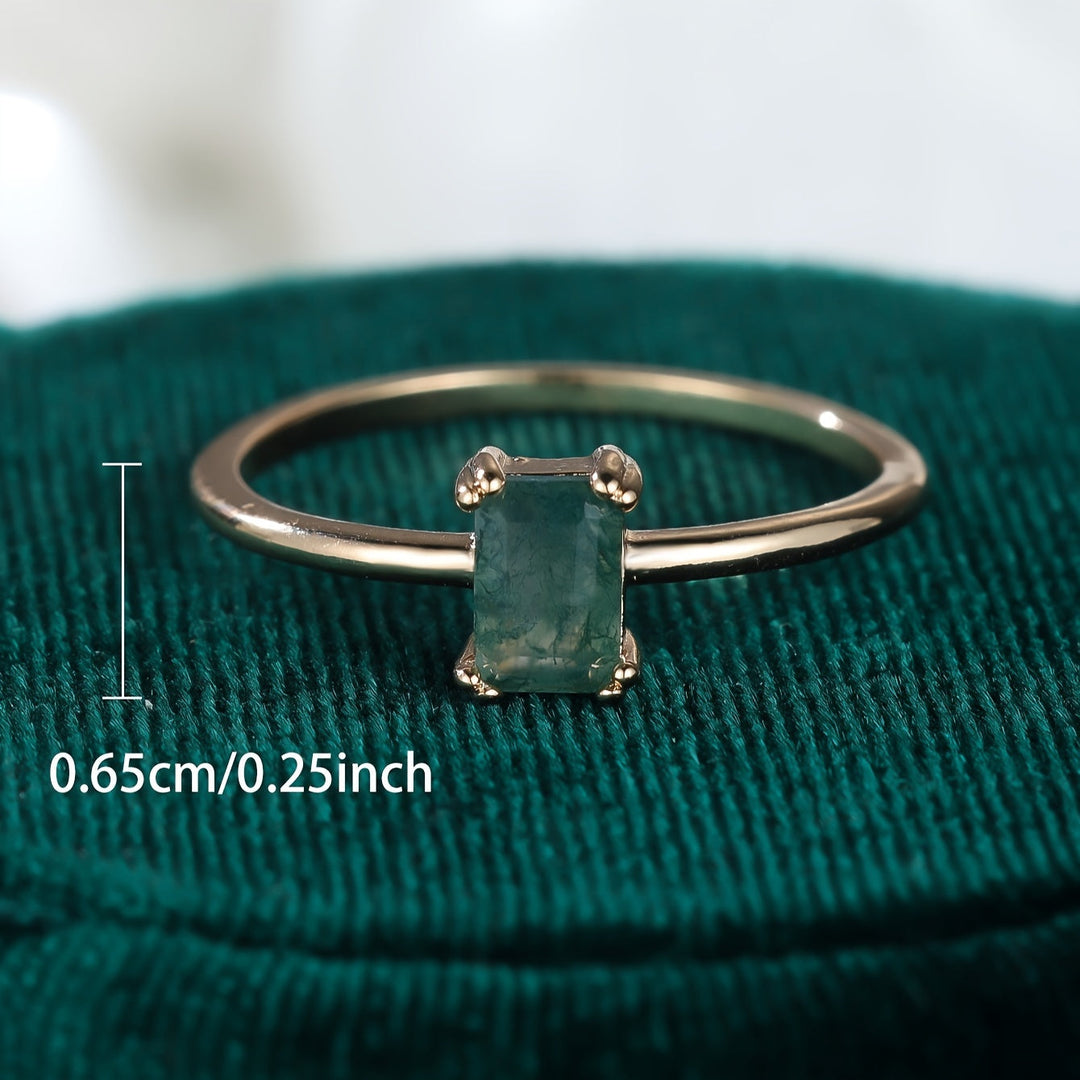 Bague en agate mousse naturelle