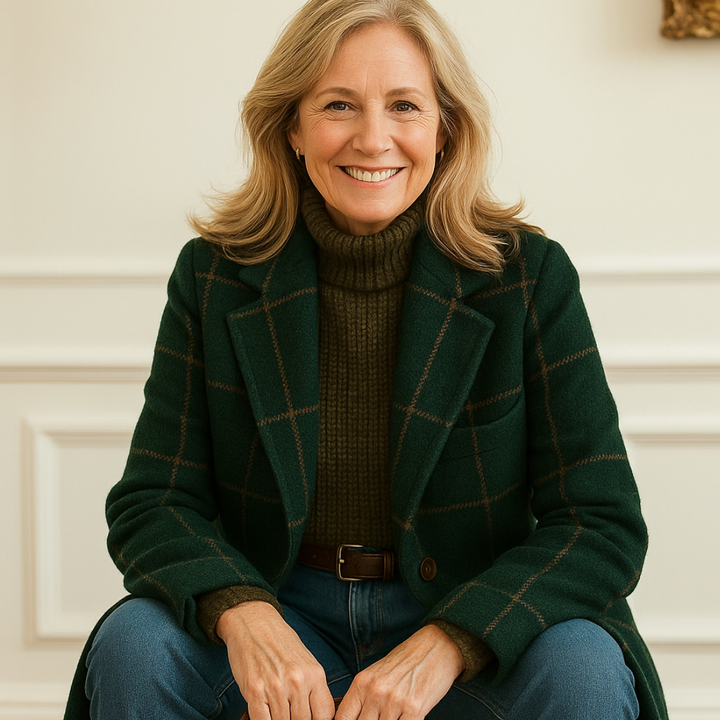 Mélissa | Manteau en Tweed Rétro Chic