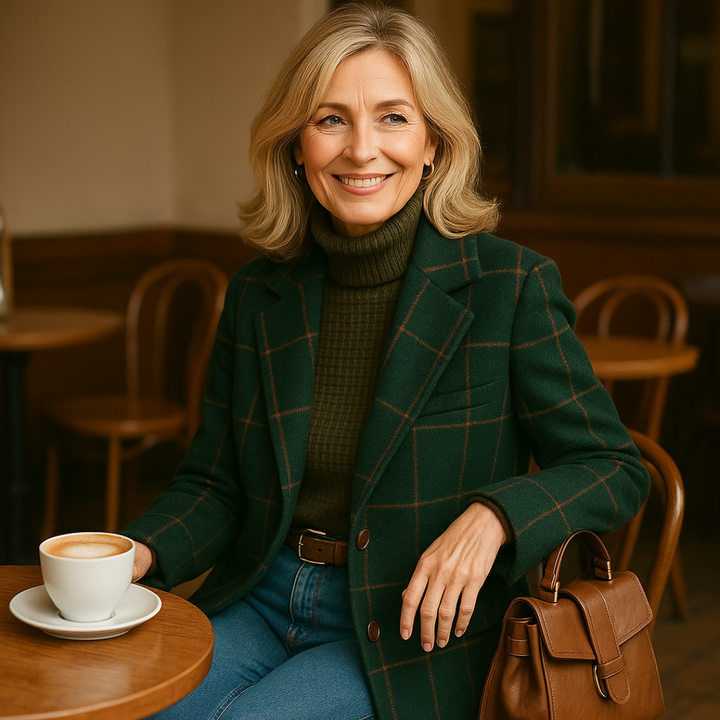 Mélissa | Manteau en Tweed Rétro Chic