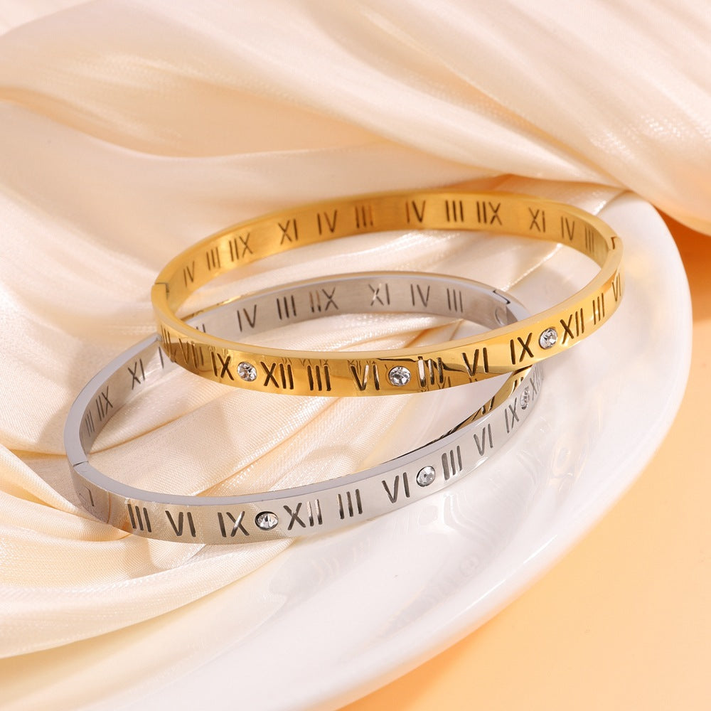 Bracelet en titane avec chiffres romains