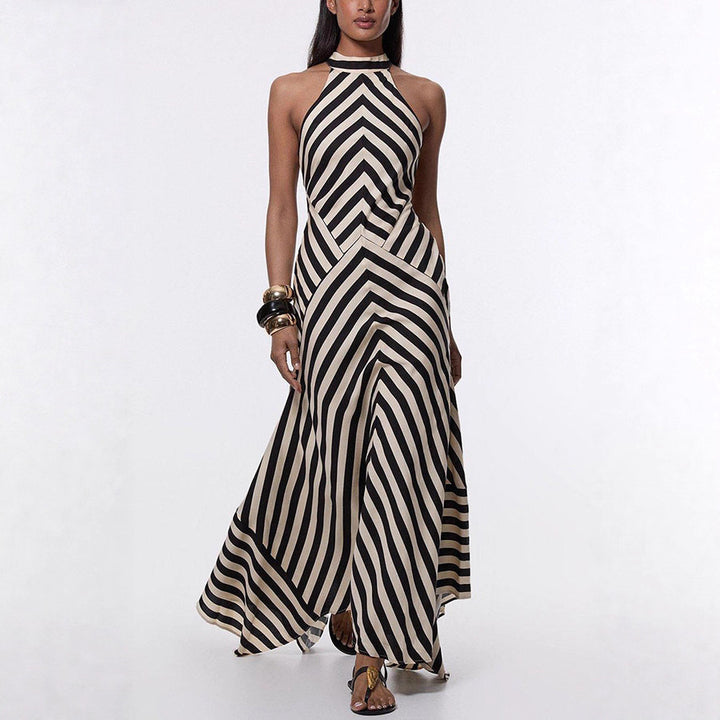 Margaux | Robe rayée dos nu élégante