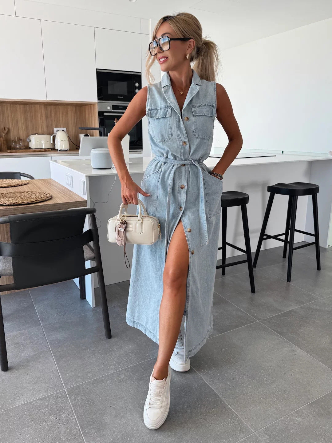 Soléane | Denim Élégant Cintré