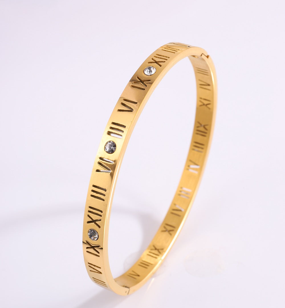 Bracelet en titane avec chiffres romains