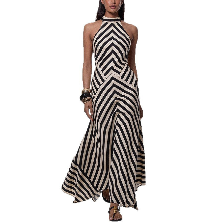 Margaux | Robe rayée dos nu élégante