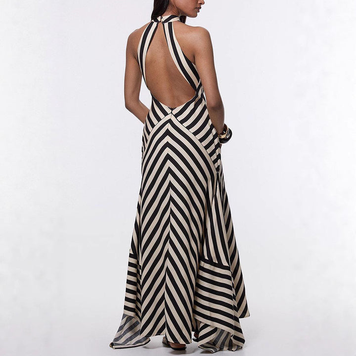 Margaux | Robe rayée dos nu élégante