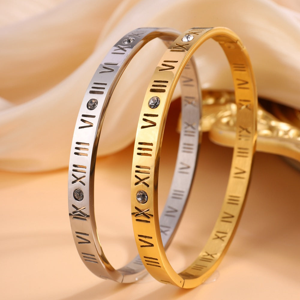 Bracelet en titane avec chiffres romains