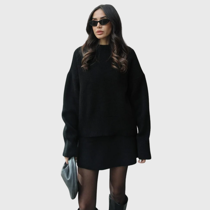 Isabelle | Ensemble Tricot Rouge Élégant