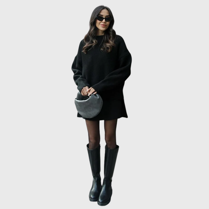 Isabelle | Ensemble Tricot Rouge Élégant