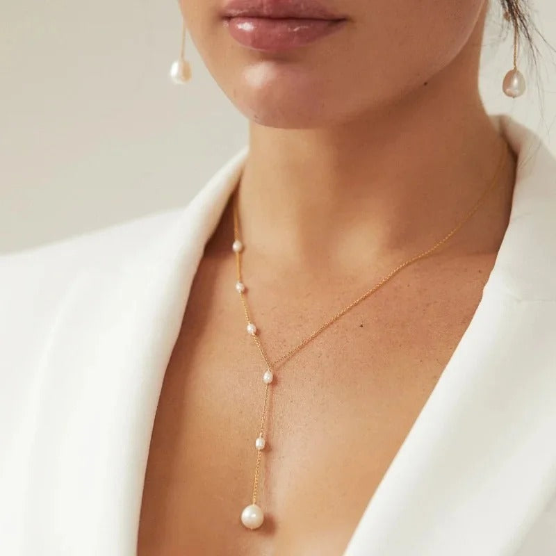 Collier Vintage avec Perles Suspendues