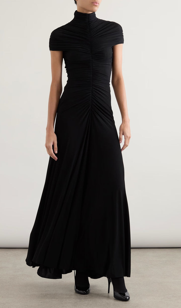 Orlene | Robe Maxi Jersey Froncée