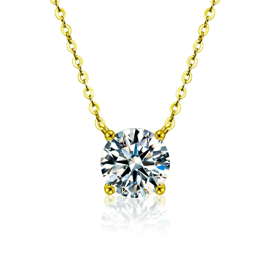Collier en Zircon Plaqué Or 18K en Argent Sterling