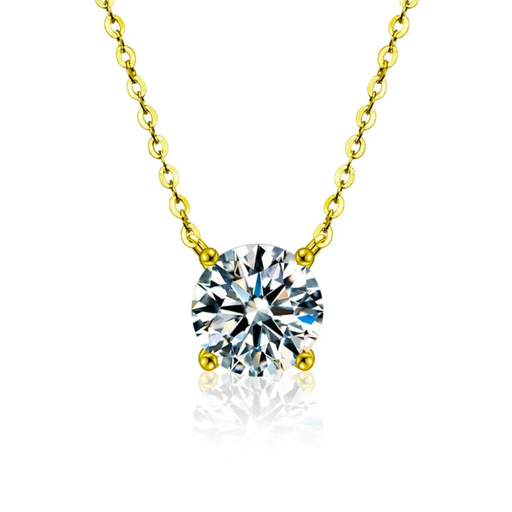Collier en Zircon Plaqué Or 18K en Argent Sterling