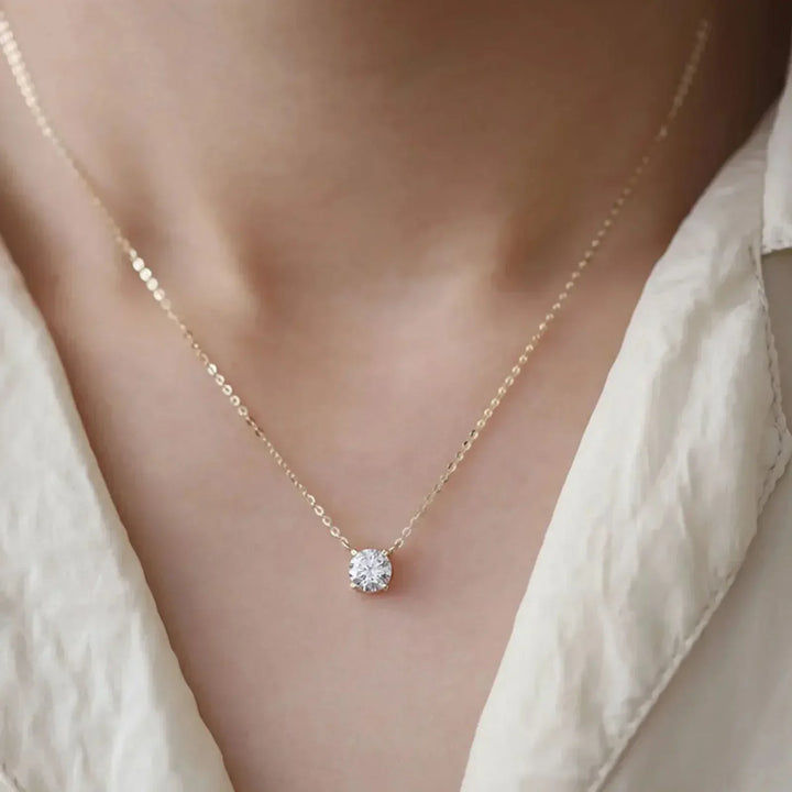 Collier en Zircon Plaqué Or 18K en Argent Sterling