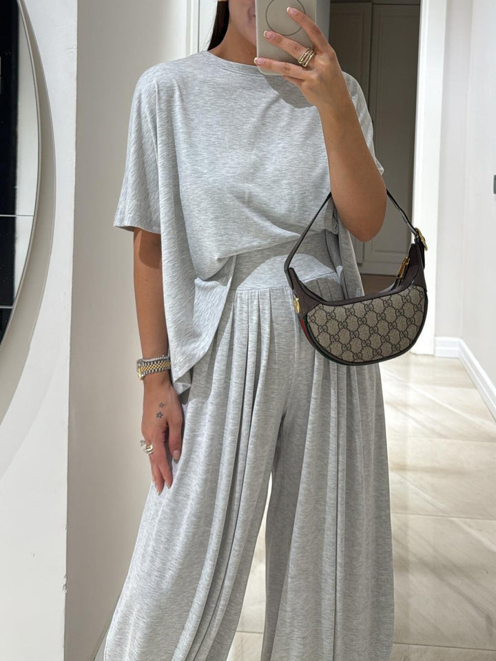 Élina | Ensemble en Coton et lin Gris Clair