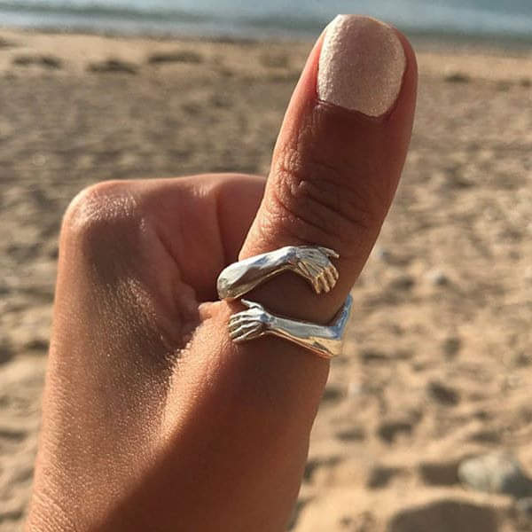 Bague à câliner en argent ajustable