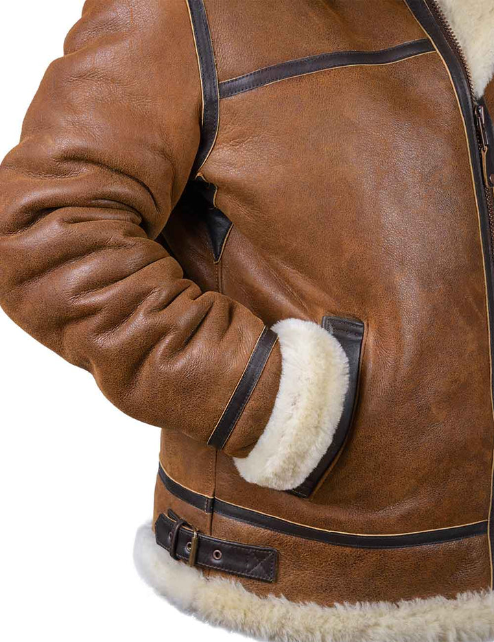 Aron - Veste Bomber avec Capuche en Fourrure