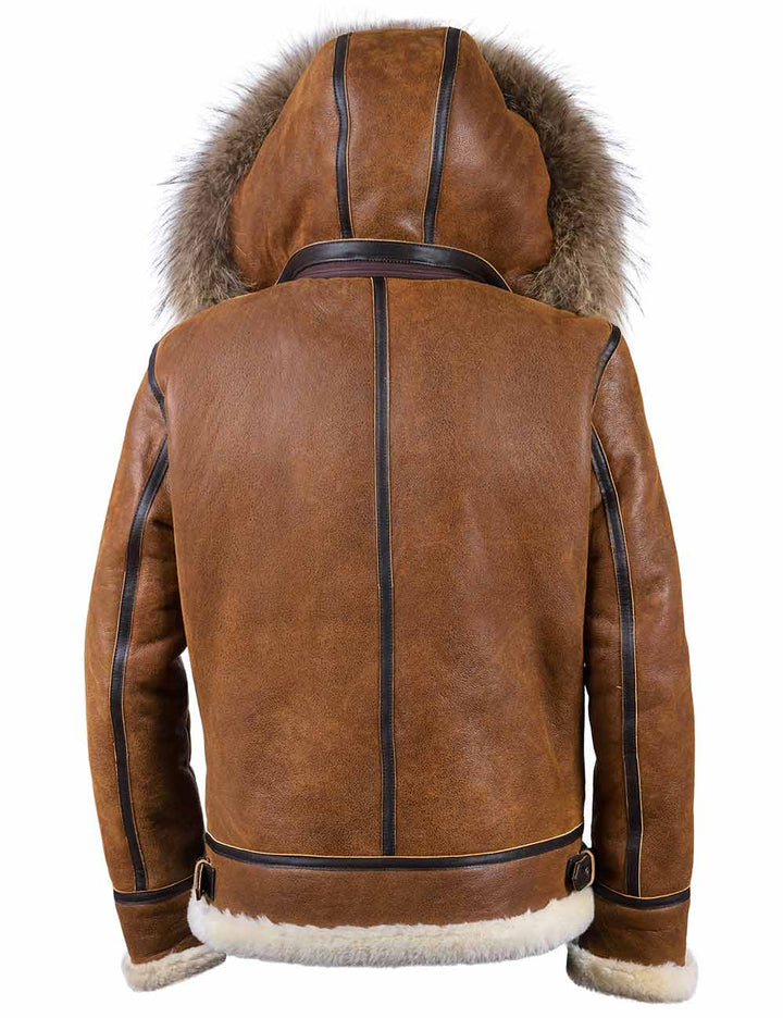 Aron - Veste Bomber avec Capuche en Fourrure