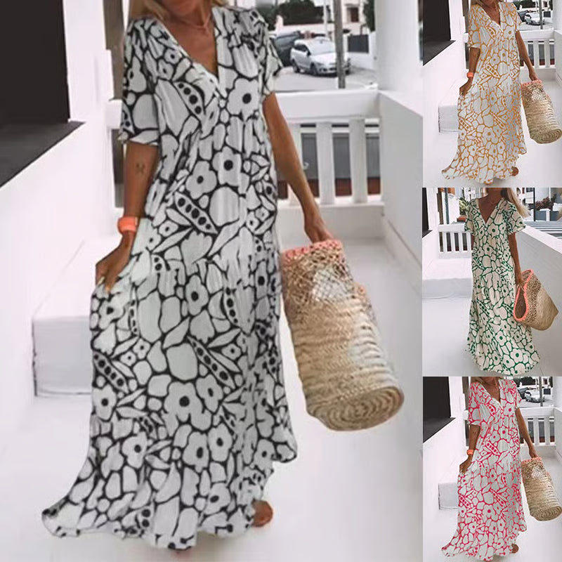 Liora | Élégance Robe Imprimée Fluide