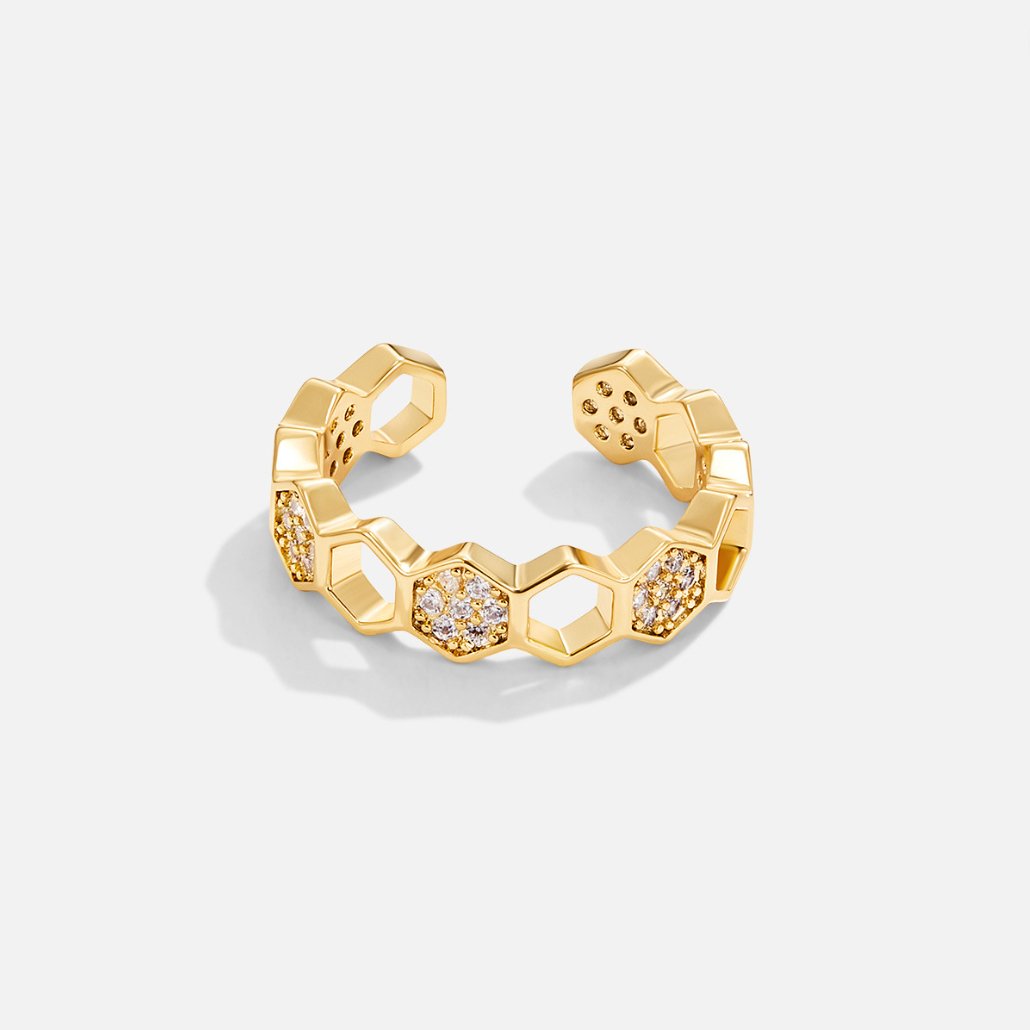 Abeille - Anneau en or et cristal