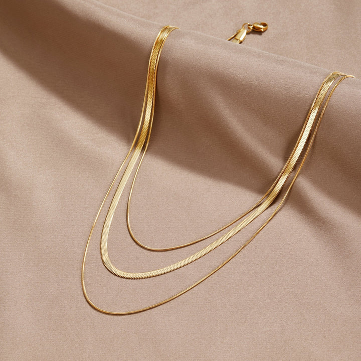 Collier multi-couches en or