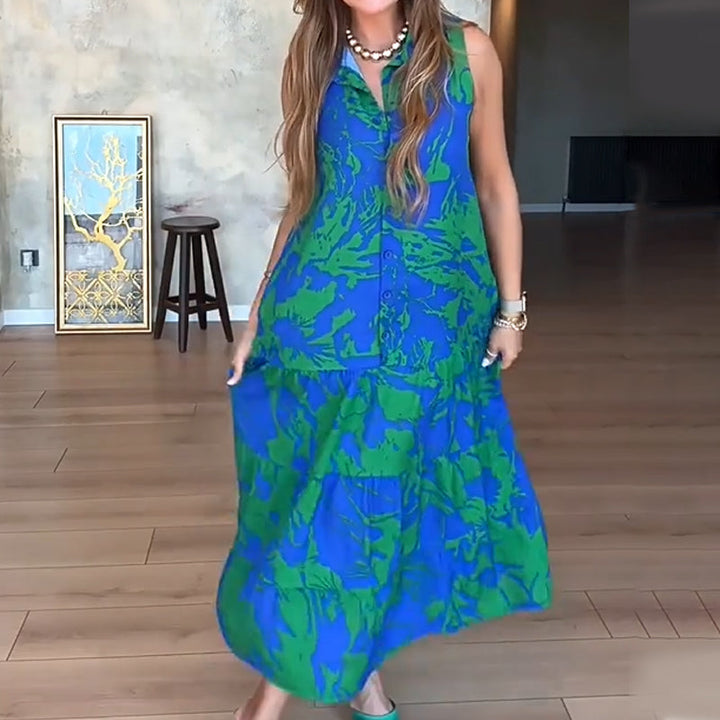 Geneviève | Robe Maxi Imprimée Chic