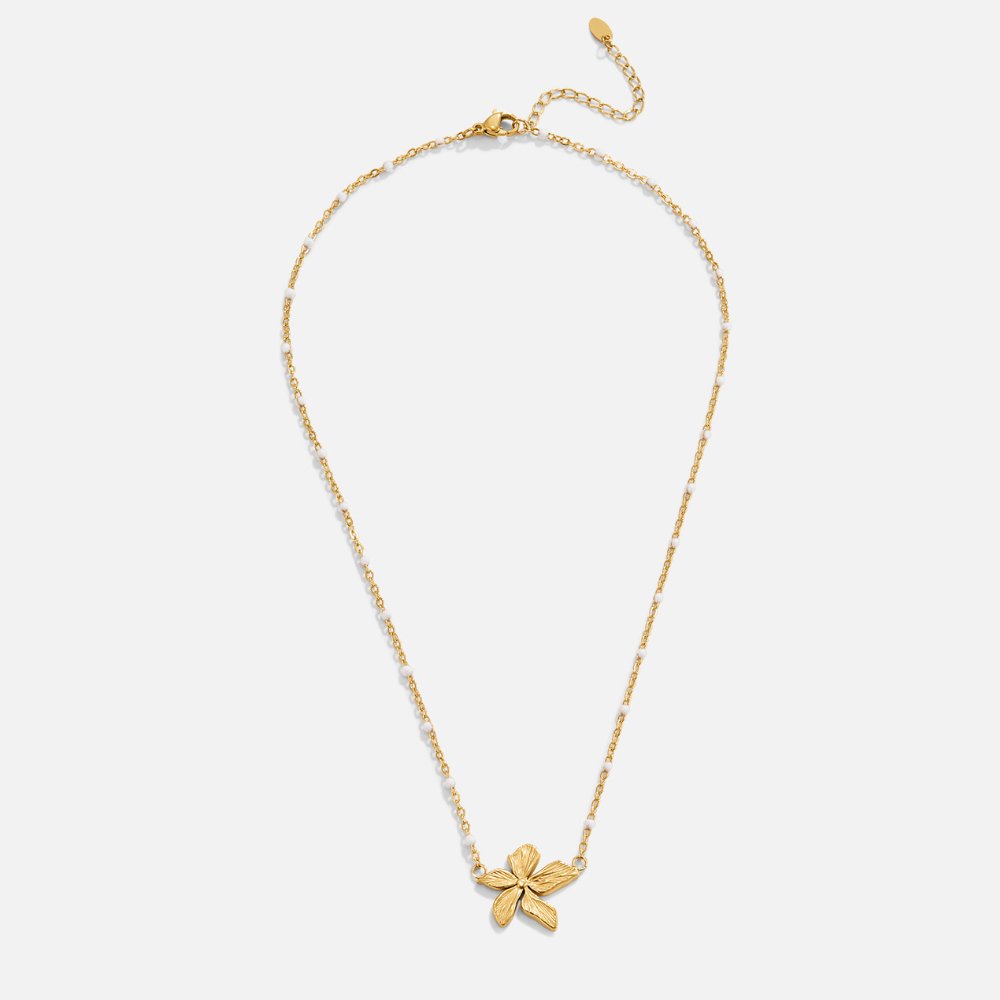 Collier Élégant en Or avec Fleurs