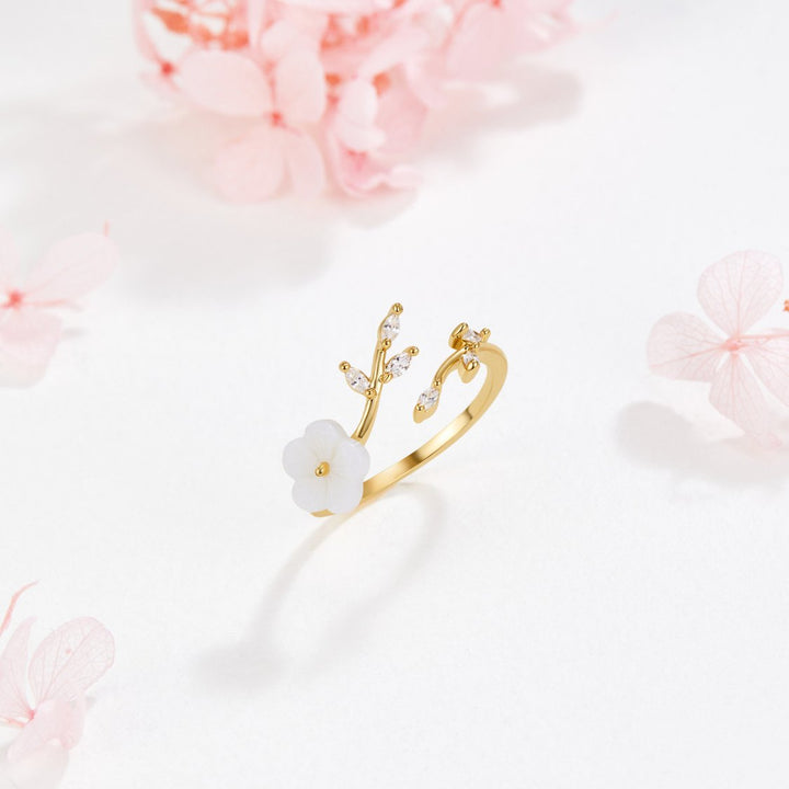 Rise - Bague à fleurs blanches